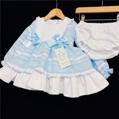 Baby Girls Light Blue Puff Dress Set "MYD237"