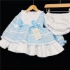 Baby Girls Light Blue Puff Dress Set "MYD237"