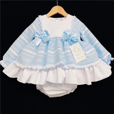 Baby Girls Light Blue Puff Dress Set "MYD237"