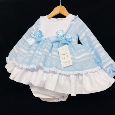 Baby Girls Light Blue Puff Dress Set "MYD237"