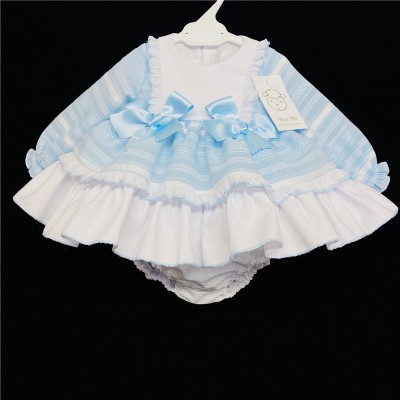 Baby Girls Light Blue Puff Dress Set "MYD237"