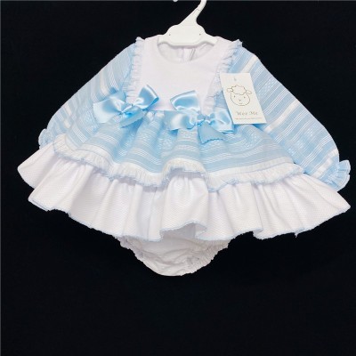 Baby Girls Light Blue Puff Dress Set "MYD237"