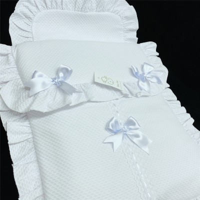 Baby Girl White Waffle Pram Sets "PS02W"