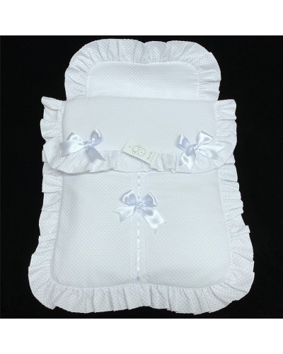 Baby Girl White Waffle Pram...