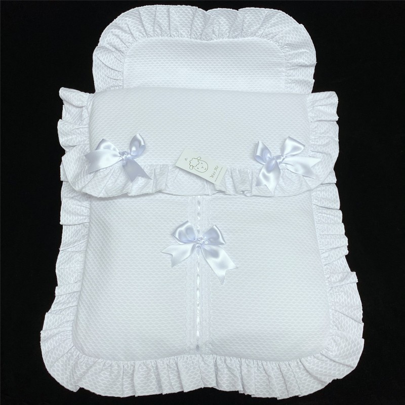 Baby Girl White Waffle Pram Sets "PS02W"