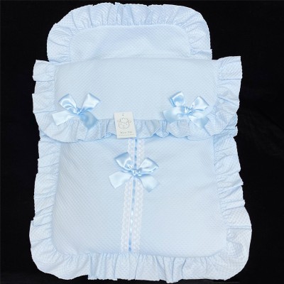Baby Boys Blue Waffle Pram Sets "PS02B"