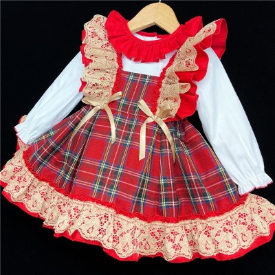 Baby Girls Tartan Pinafore Set "2161 Red"