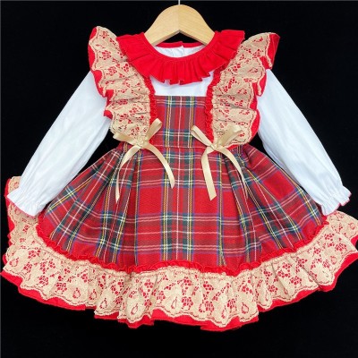 Baby Girls Tartan Pinafore Set "2161 Red"