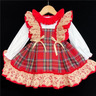 Baby Girls Tartan Pinafore Set "2161 Red"