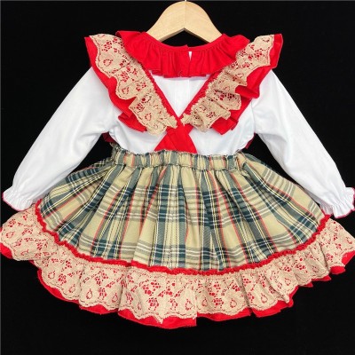 Baby Girl Tartan Pinafore Set "2161 Beige"