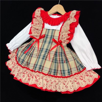 Baby Girl Tartan Pinafore Set "2161 Beige"