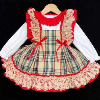 Baby Girl Tartan Pinafore Set "2161 Beige"