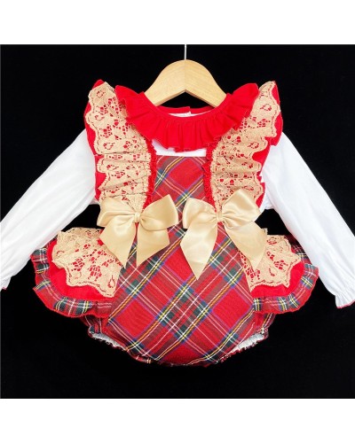 Baby Girls Tartan Romper...