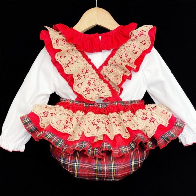 Baby Girls Tartan Romper Set "2165 Red"