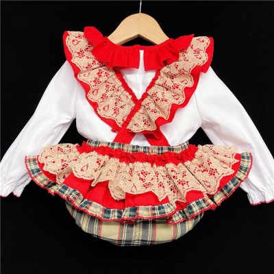 Baby Girls Tartan Romper Set "2165 Beige"