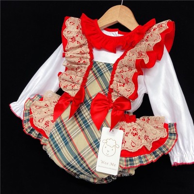 Baby Girls Tartan Romper Set "2165 Beige"