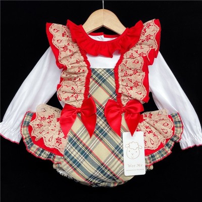 Baby Girls Tartan Romper Set "2165 Beige"