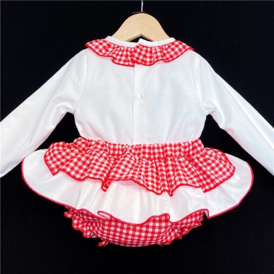 Baby Girls Gingham Skirts Set "MYD823 Red"