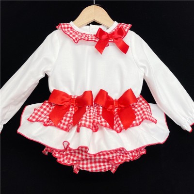 Baby Girls Gingham Skirts Set "MYD823 Red"