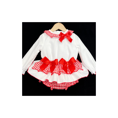 Baby Girls Gingham Skirts Set "MYD823 Red"