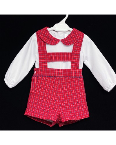 Baby Boy Red Tartan H Strip...