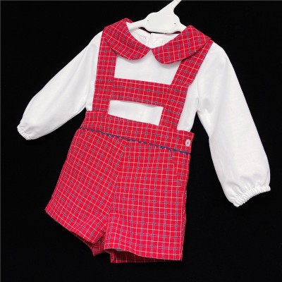 Baby Boy Red Tartan H Strip Outfit "MYD1863"