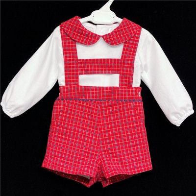 Baby Boy Red Tartan H Strip Outfit "MYD1863"
