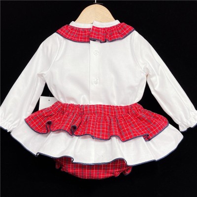 Baby Girls Red Tartan Skirt Set "MYD1864"