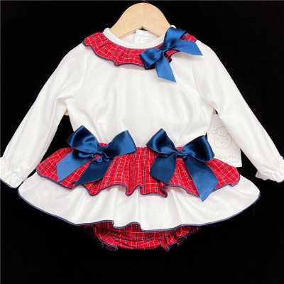 Baby Girls Red Tartan Skirt Set "MYD1864"