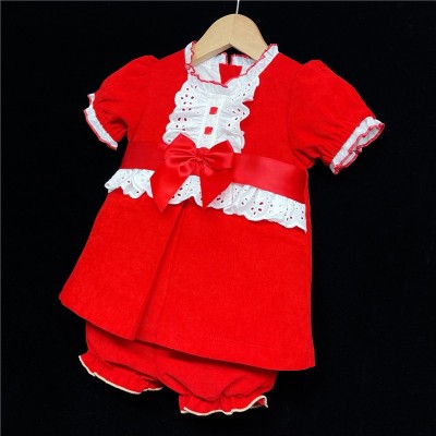Baby Girl A Line Velvet Dress Set "2164"
