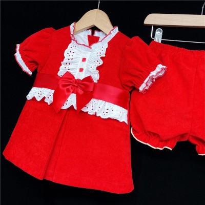 Baby Girl A Line Velvet Dress Set "2164"