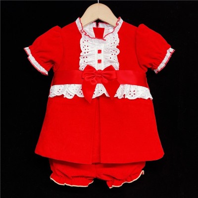 Baby Girl A Line Velvet Dress Set "2164"