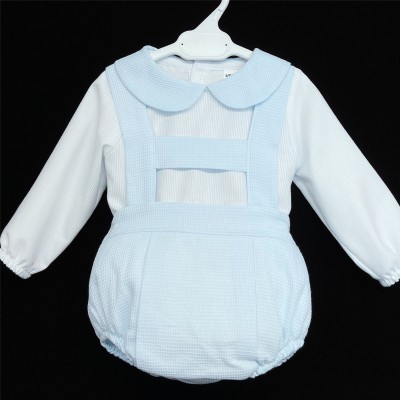 Baby Boys Blue Waffle Shorts Set "LM156"