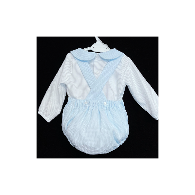 Baby Boys Blue Waffle Shorts Set "LM156"