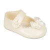 Baby Girls Pram Shoes with Satin Bow "B604 Cream"