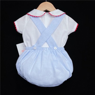 Baby Boys Blue with Red Romper Set "LM019"