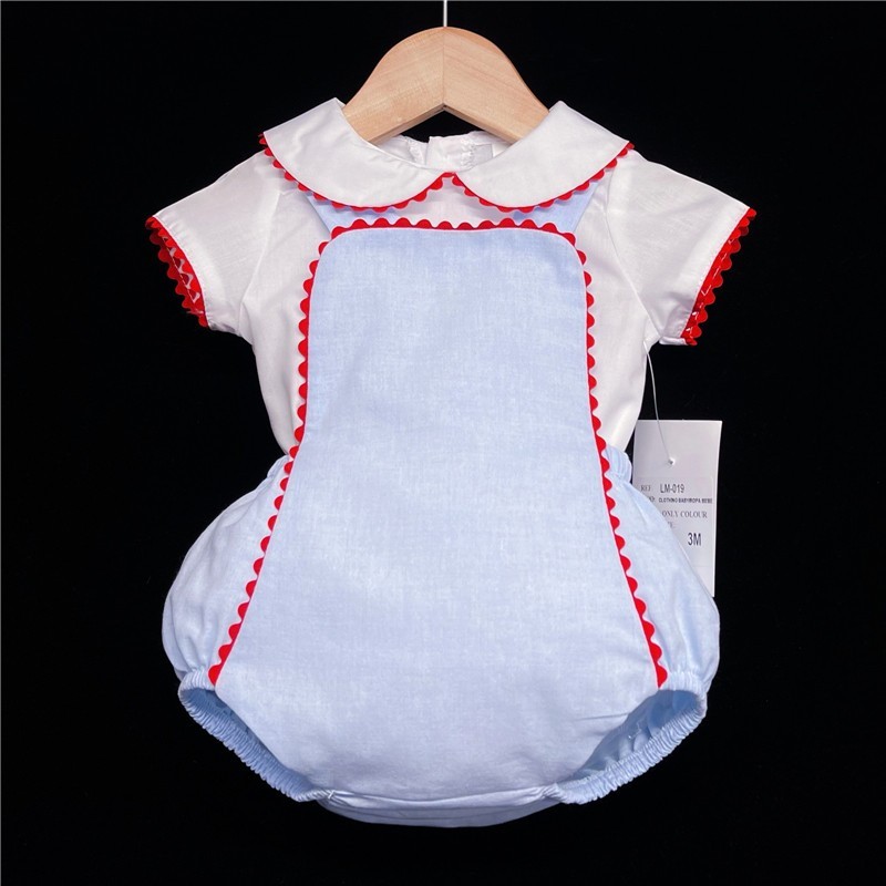 Baby Boys Blue with Red Romper Set "LM019"