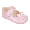 Baby Girls Pram Shoes with Satin Bow "B604 Pink"