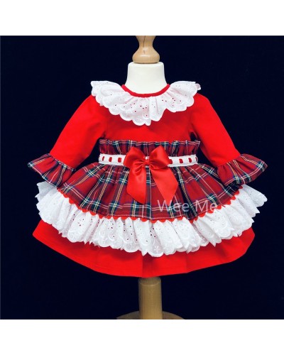 Baby Girl Red Tartan Puff...