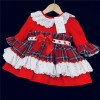 Baby Girl Red Tartan Puff Ball Dress "1821"