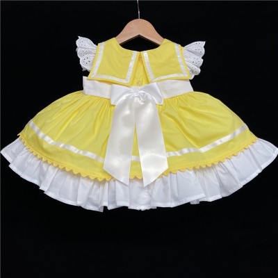 Baby Girl Spanish Yellow Puff Ball Sailor Dress "2015 Yellow"