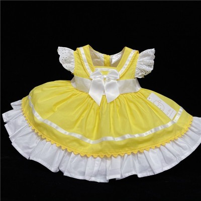 Baby Girl Spanish Yellow Puff Ball Sailor Dress "2015 Yellow"