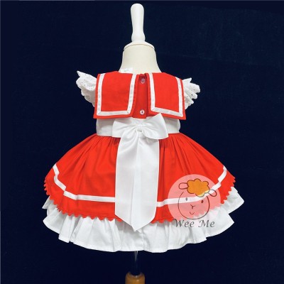 Baby Girl Spanish Red Puff Ball Sailor Dress "2015 Red"