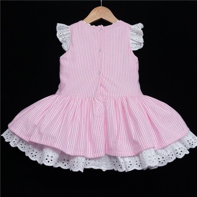 Baby Girl Spanish Pink Stripe Dress Satin Bow "2004 P"