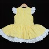 Baby Girl Spanish Yellow Stripe Puff Dress Satin Bow "2004 Yellow"