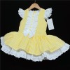 Baby Girl Spanish Yellow Stripe Puff Dress Satin Bow "2004 Yellow"