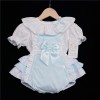 Baby Girl Pale Blue Frilly Romper with White Top "2038 Blue"