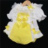 Baby Girl Yellow Frilly Back Romper with White Top "2038 Yellow"
