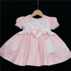 Baby Girl Pale Pink Puff Dress Satin Bow "2133 Pink"
