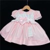 Baby Girl Pale Pink Puff Dress Satin Bow "2133 Pink"